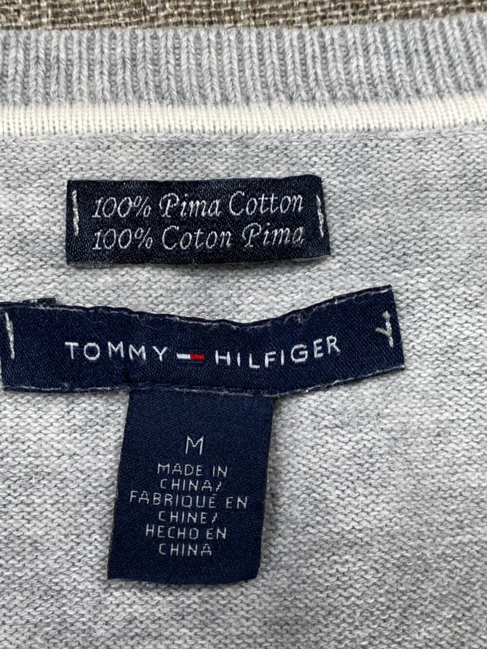 Tommy Hilfiger 100% Pima Cotton Knit Sweater Women's Medium Multicolor Argyle - Picture 5 of 12